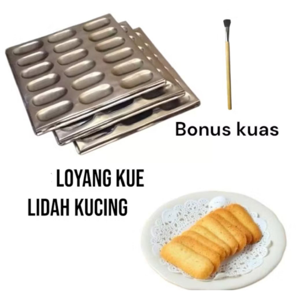 Cetakan Kue Lidah Kucing / Loyang Lidah Kucing Bahan Aluminium Anti Lengket