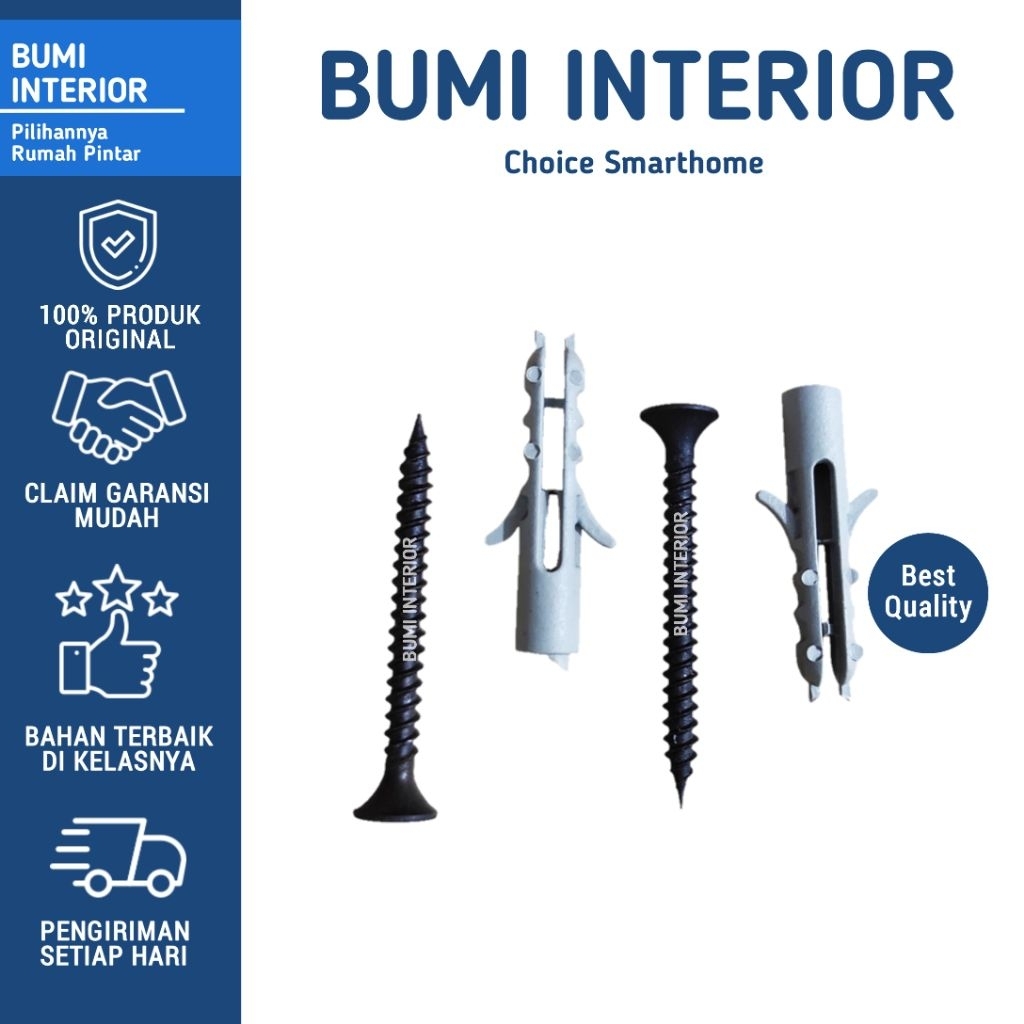 Skrup & Fisher S6 6mm | Baut Bracket Batang Gorden | Kuat & Anti Copot