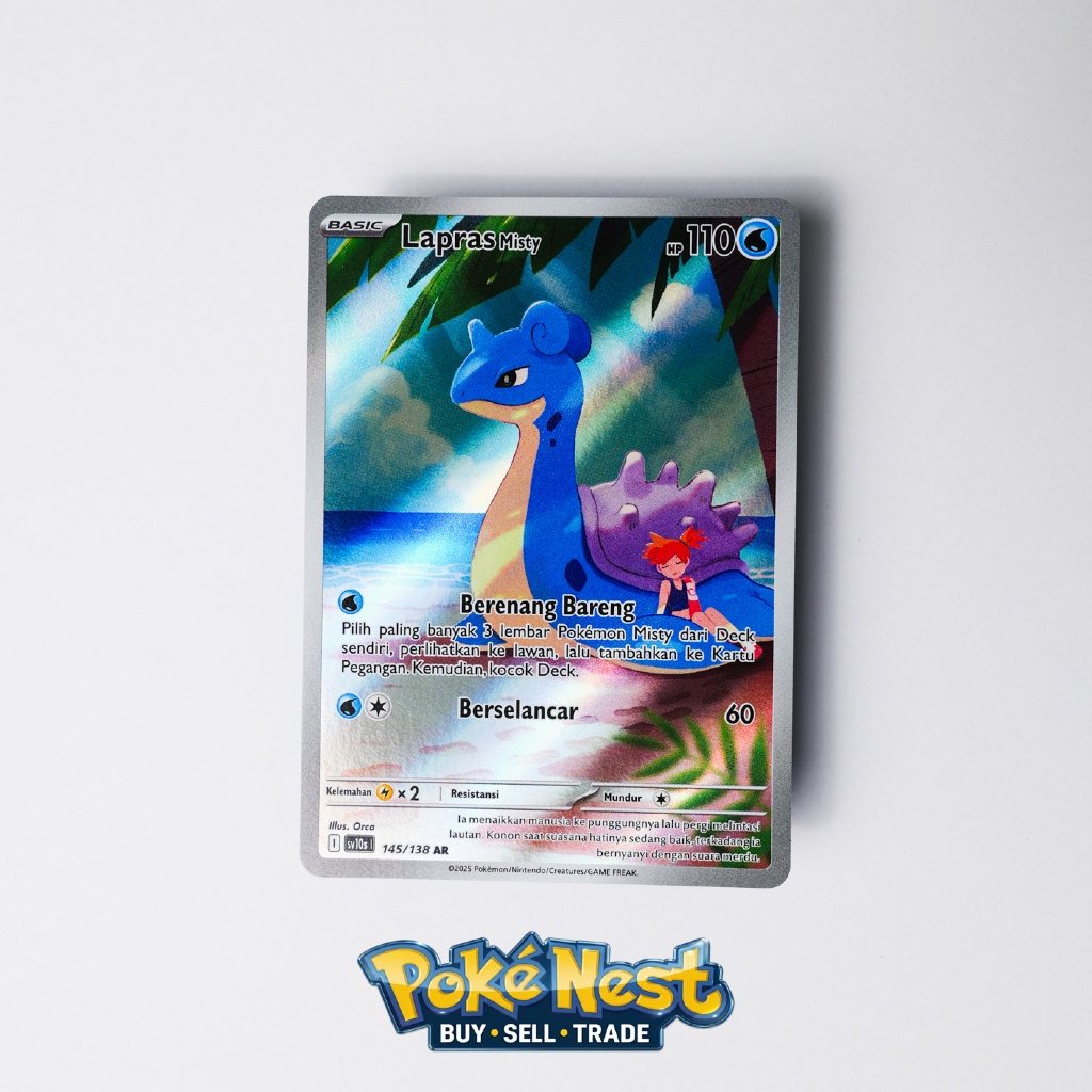 POKEMON Lapras Misty 145/138 AR SV10 Kondisi MINT Original Indonesia