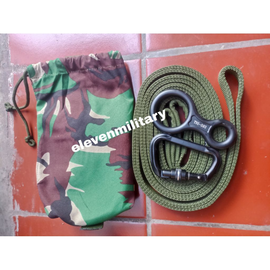 Promo Satu set Wibing Carabiner Jatah TNI/Carabiner Kong Italy