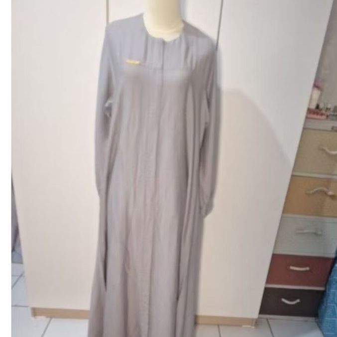 gamis abu-abu/dress abu-abu/gamis pengajian