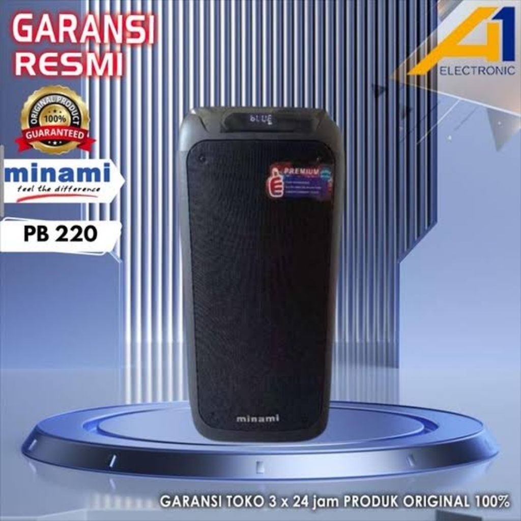 SPEAKER MINAMI PARTYBOX 220 DOUBLE WOOFER UKURAN 8" 8IN 8 INCH SUARA KENCANG KERAS SOUND HOREG AUDIO