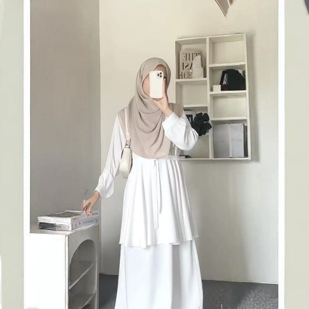 GAMIS LUNA BAHAN SABRINA ANTI UV DRESS LEBARAN REMAJA WANITA