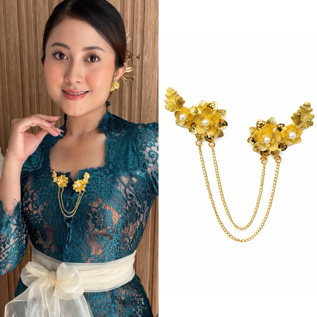 2 rantai bros aksesoris kebaya bali - aksesoris kebaya cantik