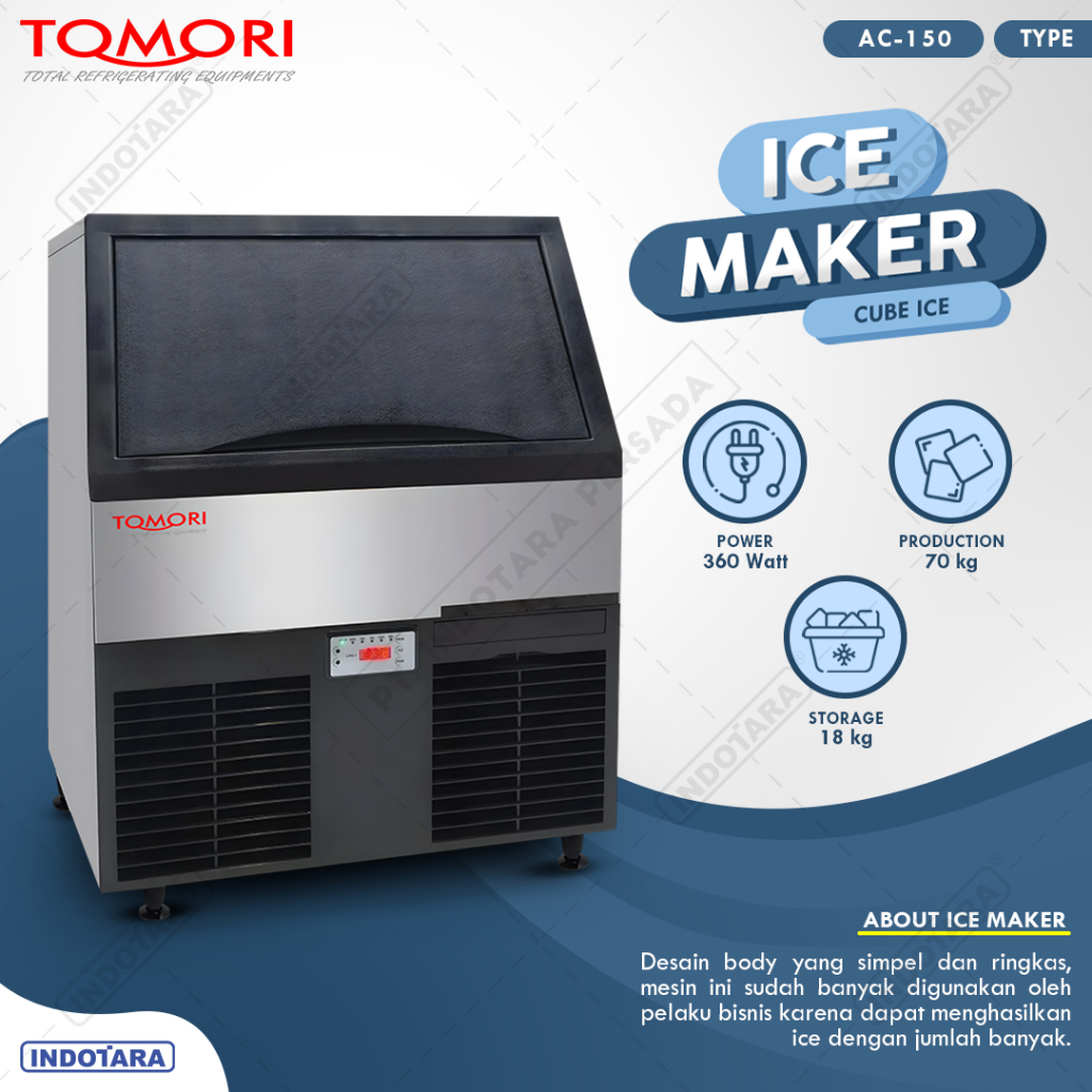 Mesin Pembuat Es Tomori AC-150 Kapasitas 15 kg/hari