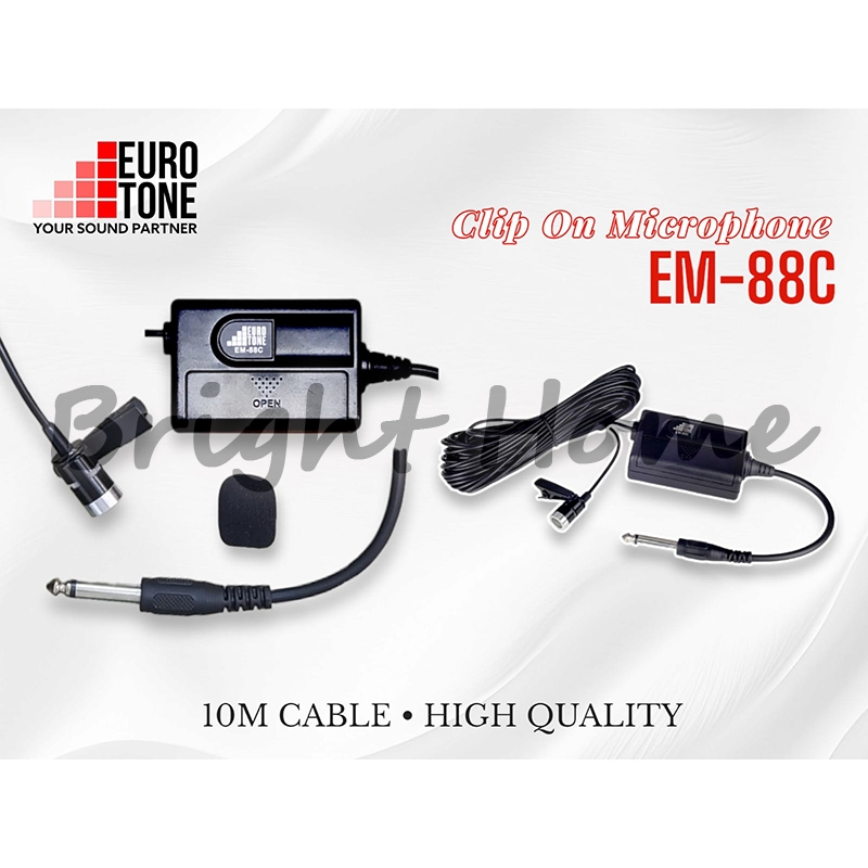 EURO TONE EM-88C EM88C Microphone Clip On Kabel 10 M