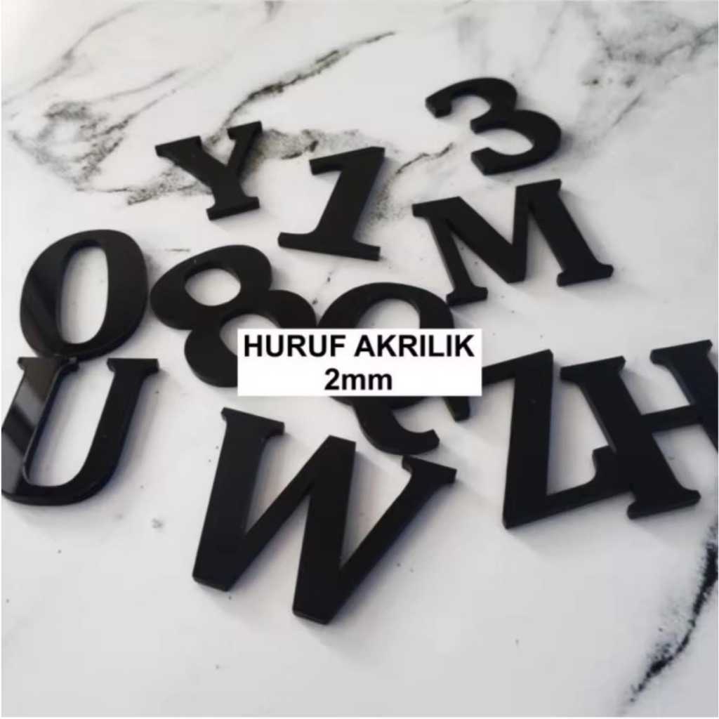 Huruf Timbul Akrilik Custom Satuan Akrilik Berwarna + Spon Perekat
