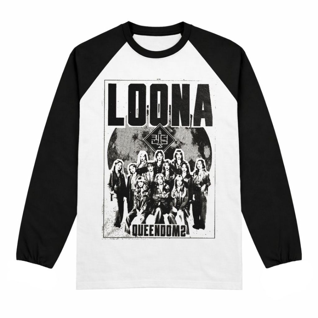 Psycho Crucify "Loona" Raglan Long Sleeve | Kaos Raglan Lengan Panjang | Kaos Pria Wanita | COD