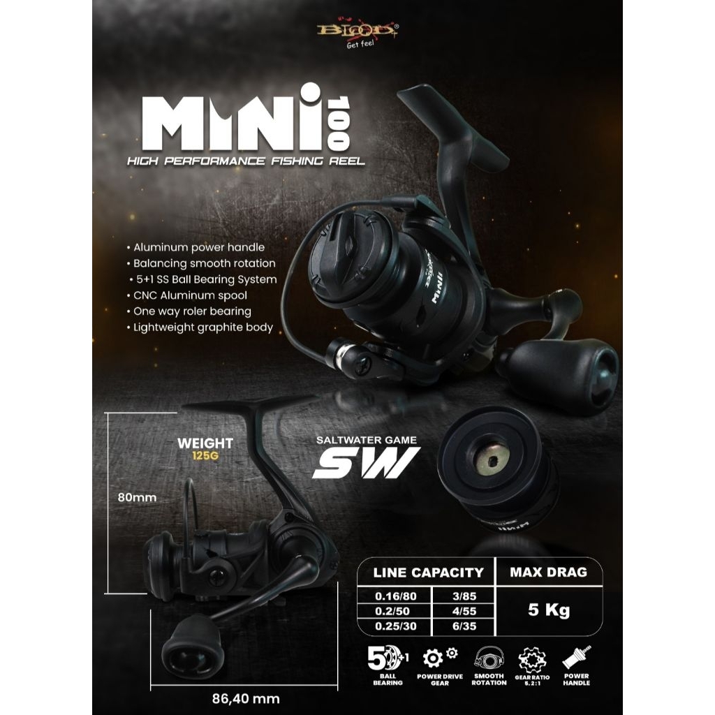 Reel Pancing Ultralight Blood X Mini 100 Power Handle
