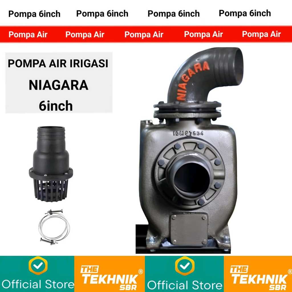 NIAGARA GTO 6-1L Pompa Air Irigasi 6 inch / Lengkap Unit Pompa, Saringan, Kleman