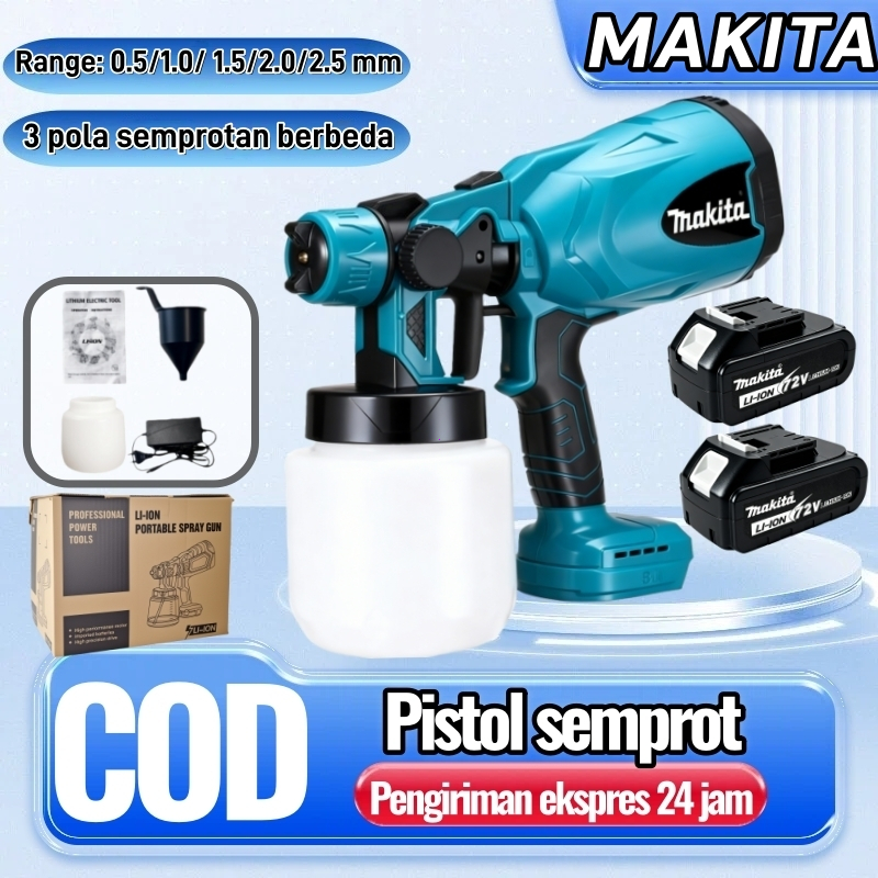 1000ML Spray gun elektrik/72V Alat Semprotan Cat Spray/mesin semprot cat minyak cat tembok multifung