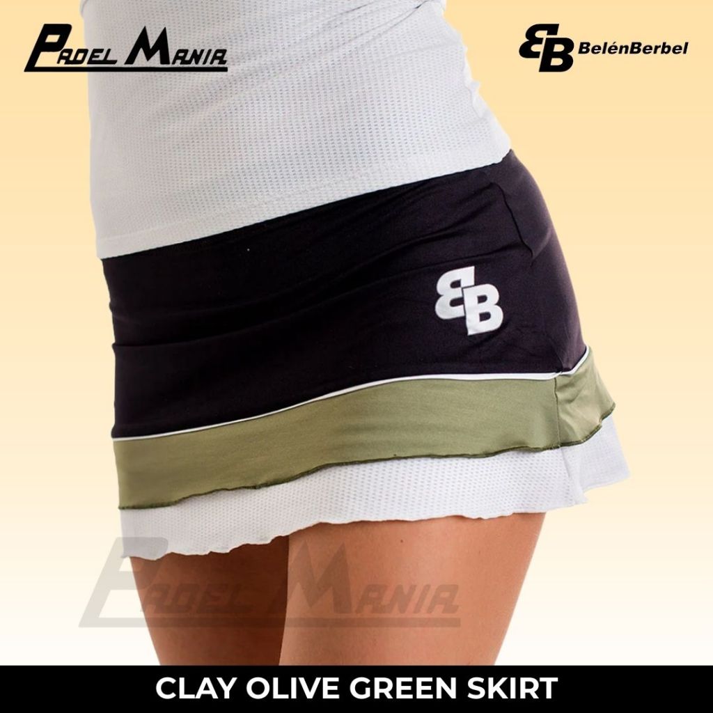 Belén Berbel Clay Olive Green Skirts | Rok Olahraga Wanita Tennis Padel