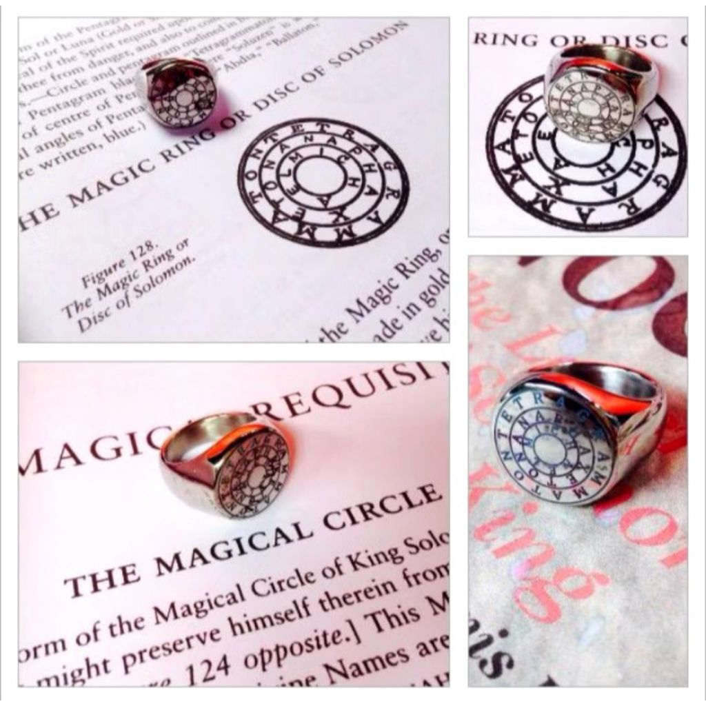 Cincin Titanium Alchemy Magic Ring Disc Of Solomon Raja Sulaiman choker Vintage