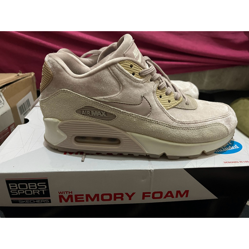 Sepatu Nike Air Max 90 Rose Pink Velvet Women Ori Size 39