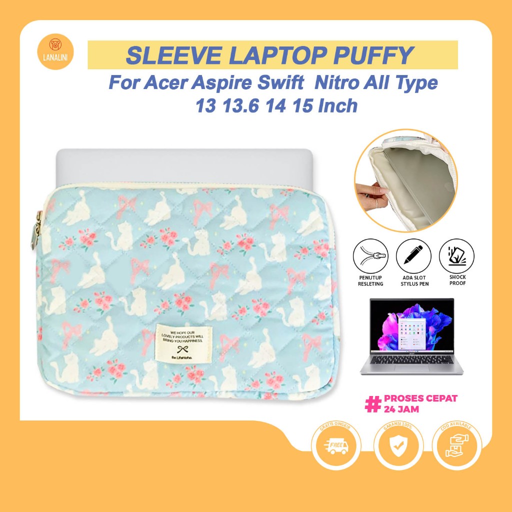 Sleeve Laptop Acer Swift Aspire Lite Nitro 12.9 13 13.3 14 15 15.6 inci  Tas Notebook Shockproof Ant