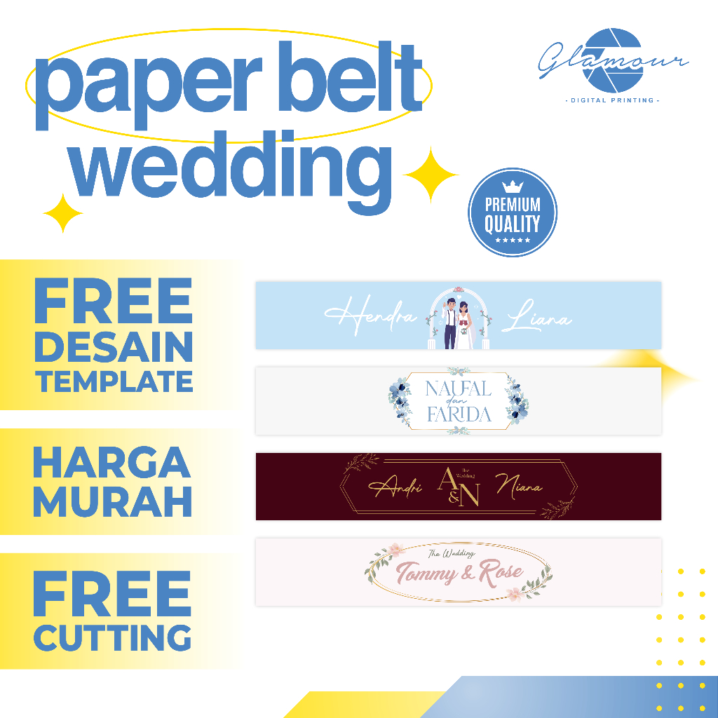 Paper Belt Wedding Custom | Label Souvenir Pernikahan | Paper Sleeve | Packaging Sleeve | Segel Souv
