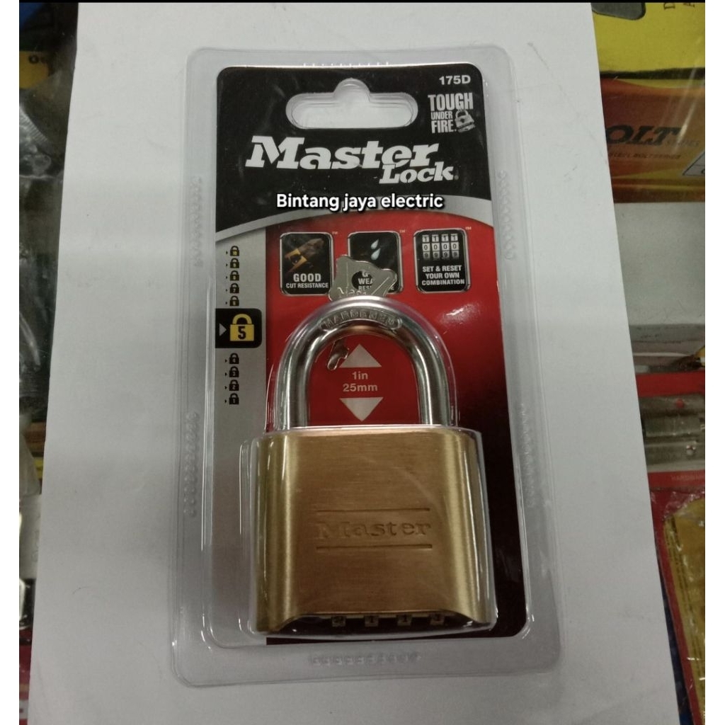 Kunci Gembok Master Lock 175D Solid Body Padlock Combination 50mm