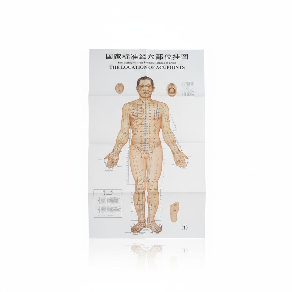 Gambar Poster Akupunture dan Buku - Poster titik akupuntur di lengkapi buku referensi