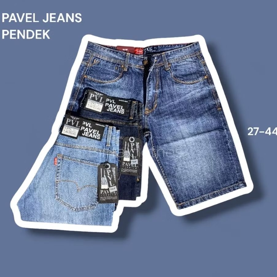 CELANA JEANS PENDEK PRIA TERKINI PAVEL [PVL] PAVEL PENDEK CELANA JEANS PRIA CELANA REGULER FIT