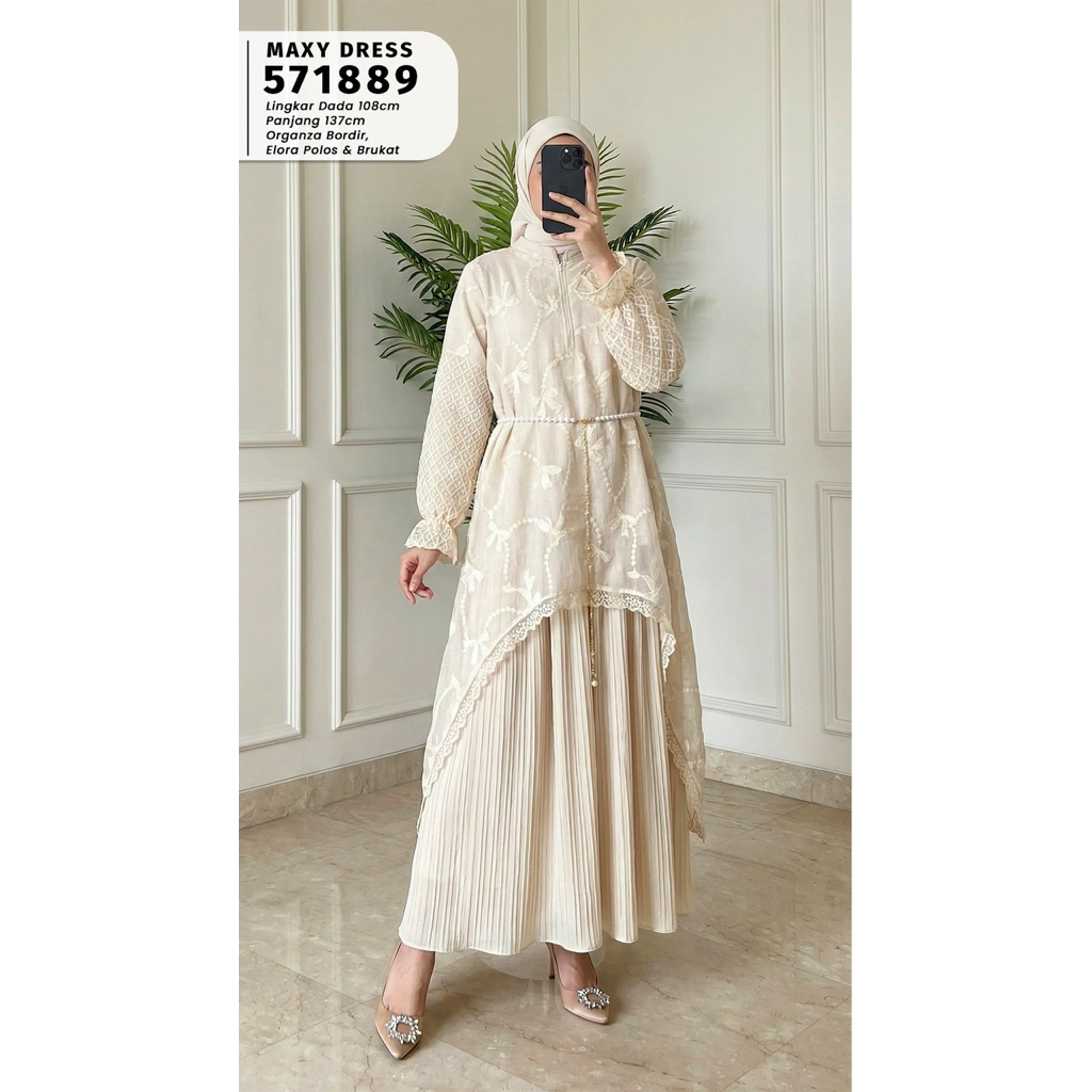 Humaira Maxy Dress | Dress Brukat Premium