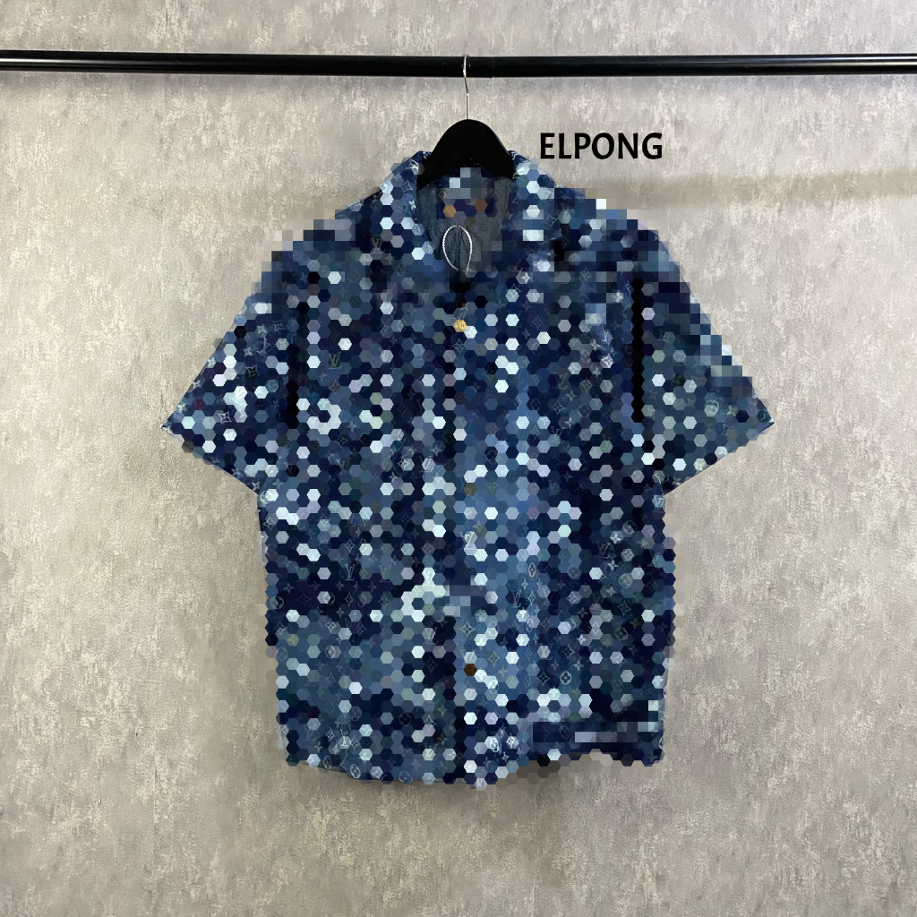 Kemeja Denim Lengan Pendek Oversize Unisex Kemeja Denim Pria & Wanita
