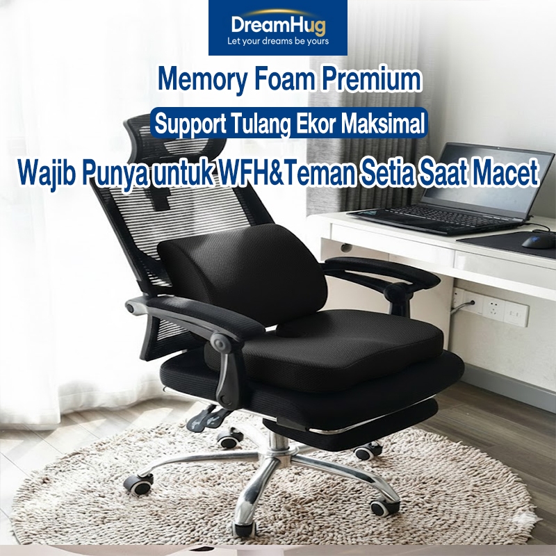 Bantal Sandaran Punggung Kursi Kantor Memory Foam Orthopedic Lumbar Support Pillow Mobil Anti Sakit