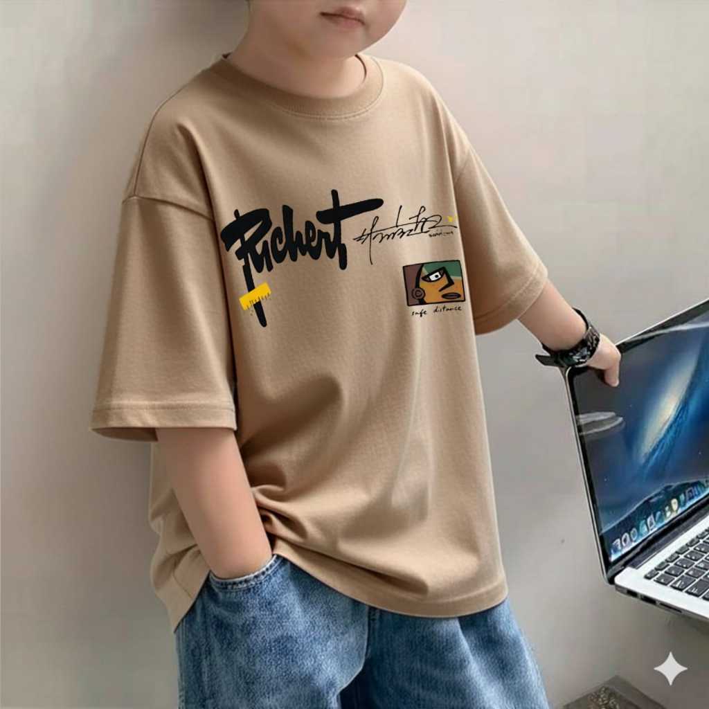 Kaos Fashion Oversize  RICHERT Anak Laki-Laki Usia 3-14 Tahun/Fashion Anak/Atasan Anak laki-laki/Pak