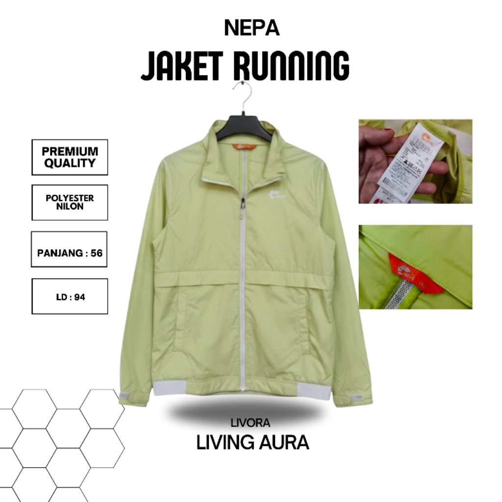 Jacket Running Nepa Original Hijau Stabilo