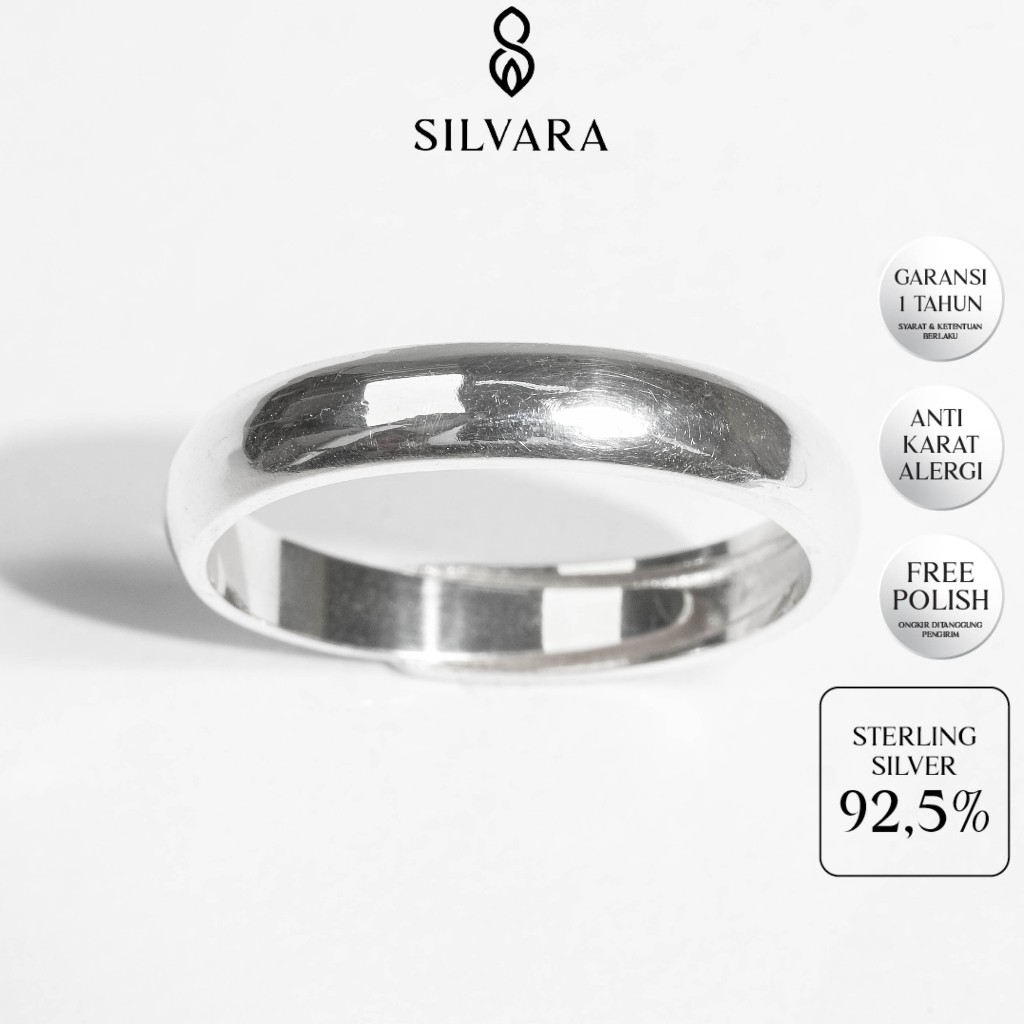 SILVARA Essential Silver Ring Sterling Silver S925 - Cincin Perak S925