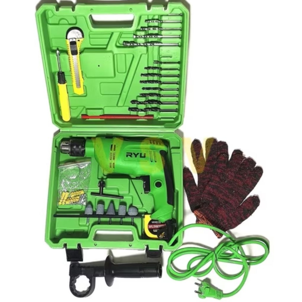 RYU Impact Drill PAKE KOPER 13mm SET 27pc / Bor set /Mesin bor 13mm-1REB