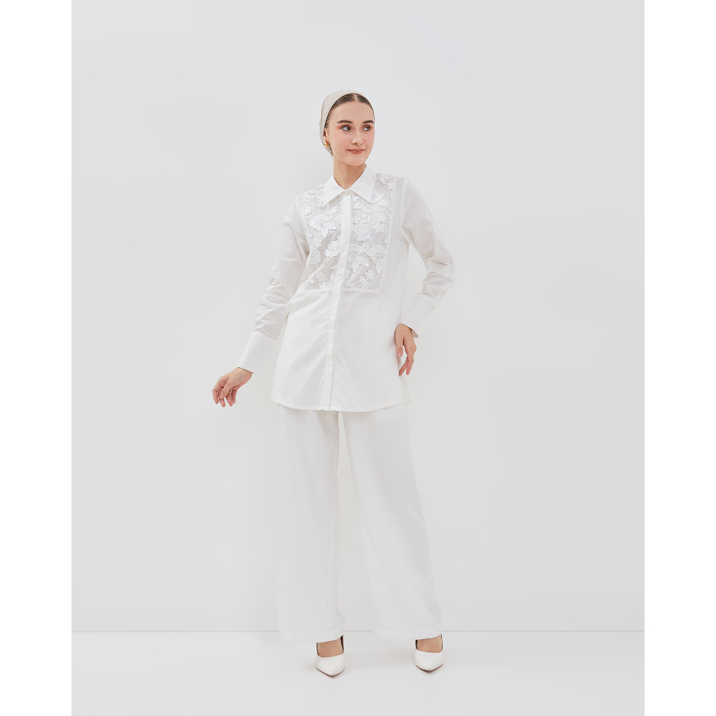 Urban Exchange Miranda White Shirt - Atasan Tunik Kemeja Putih