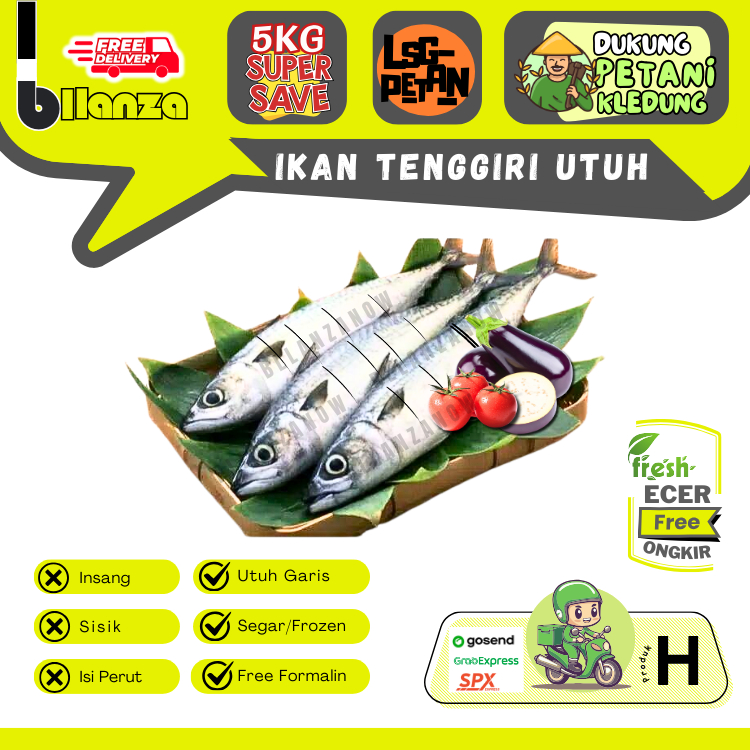 Bllanzanow | Ikan Tenggiri Utuh / Filet [ SEGAR ] Std Supermarket — Sayur Gunung GROSIR (A)