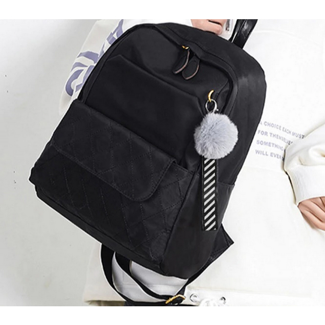 Elizabeth - Water Resistant tas ransel wanita import DONNA POM korea style Besar Wanita Unisex Lapto