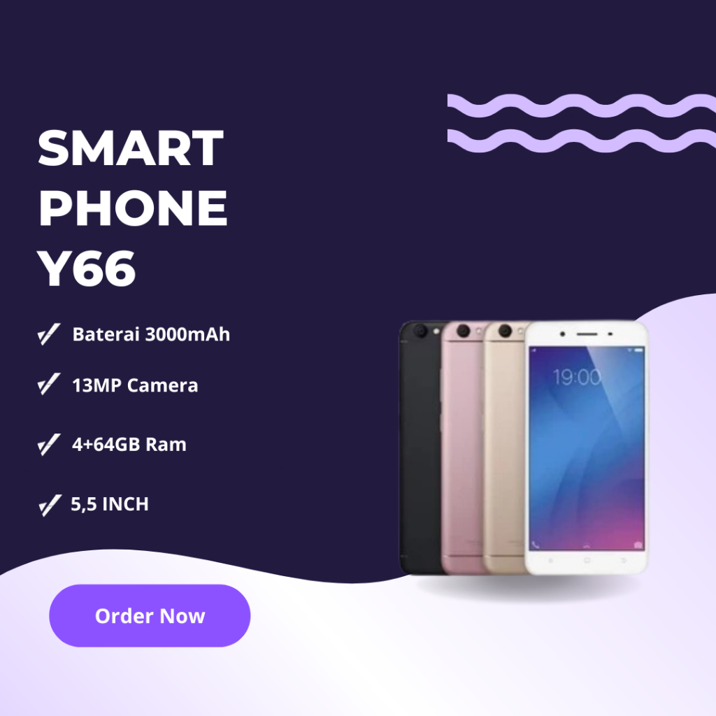 HP VIVO Y66 RAM 4GB+64GB Smartphone 4GLTE Bergaransi 12 Bulan