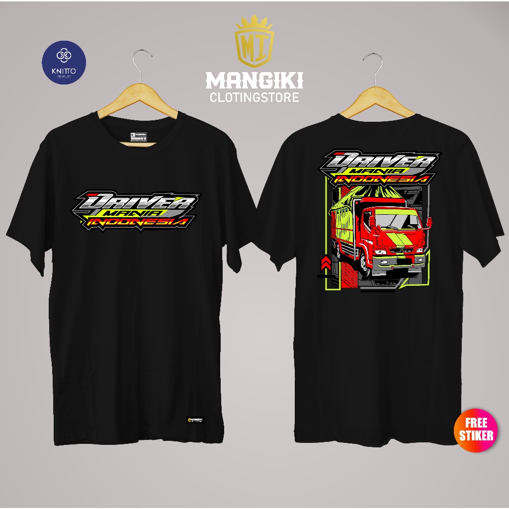 Kaos Driver Mania Indonesia Truk Canter Mania Material Cotton Combed 30s Premium Distro - Hitam Navy