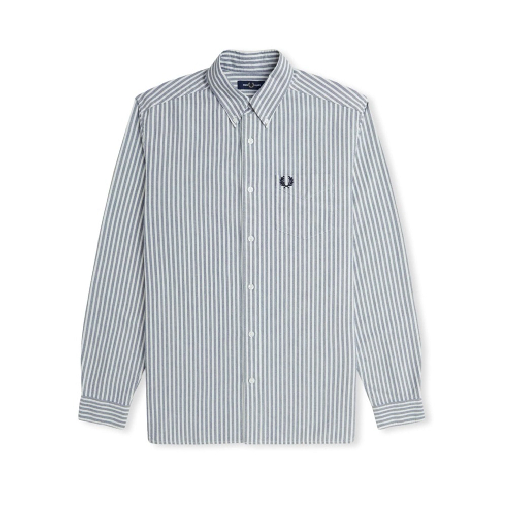 Fredpeerry oxford stripe oxford long shirt