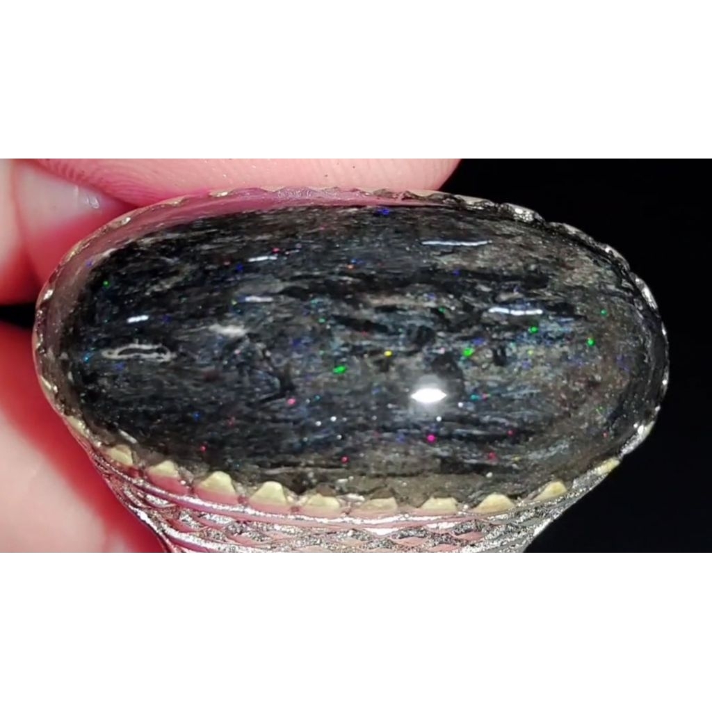 cincin black opal ruyung gamos natural asli Banten