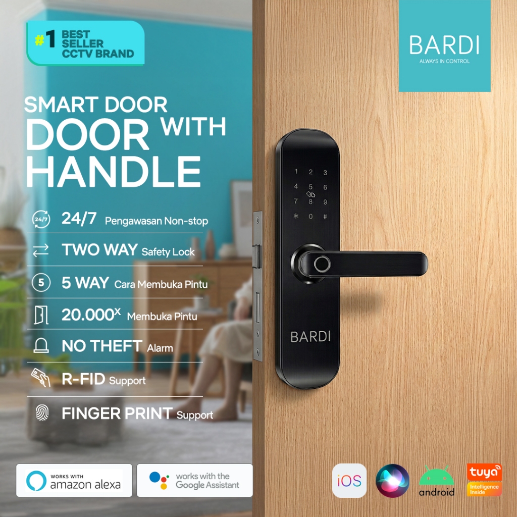 BARDI Smart Home Door Lock Handle RFID-Fingerprint Waterproof