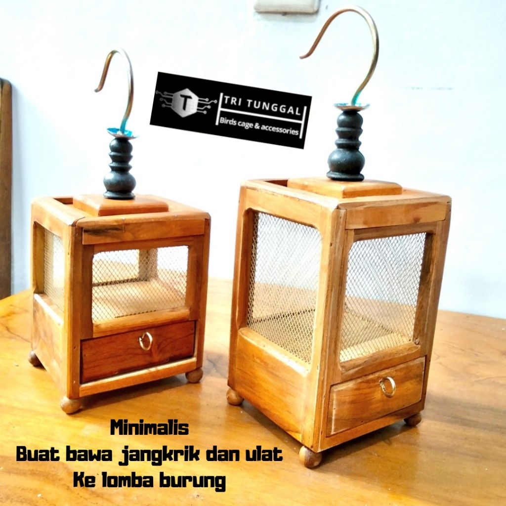 kandang jangkrik dan ulat kayu jati kandang jangkrik minimalis wadah pakan lomba burung