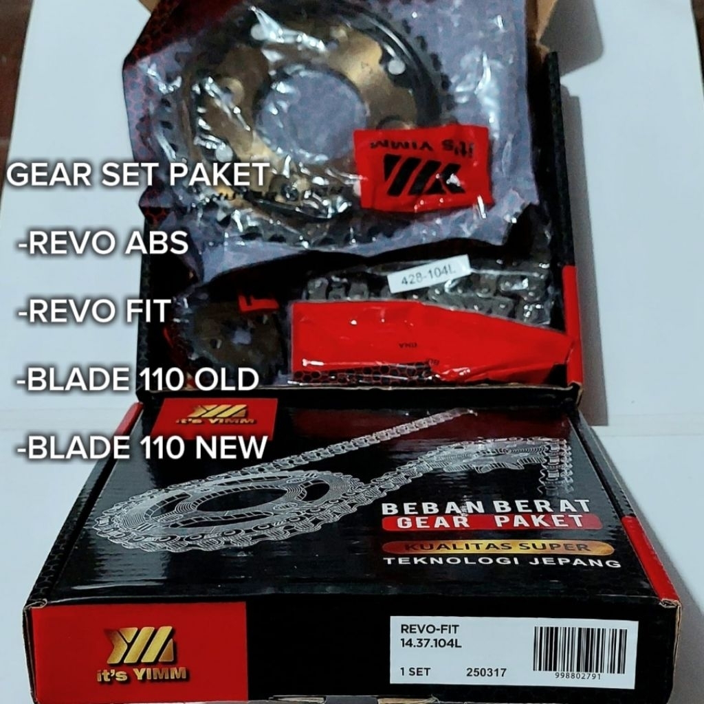 Gear Set Paket Revo Abs Revo Fit Fi Injeksi Blade 110
YIMM