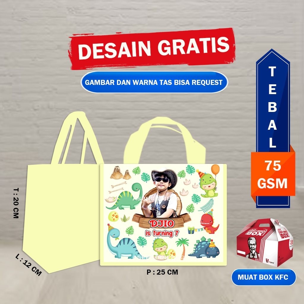 Tas Ultah Dino Tas Ulang Tahun Anak Dino Tas Ultah Dino Cute