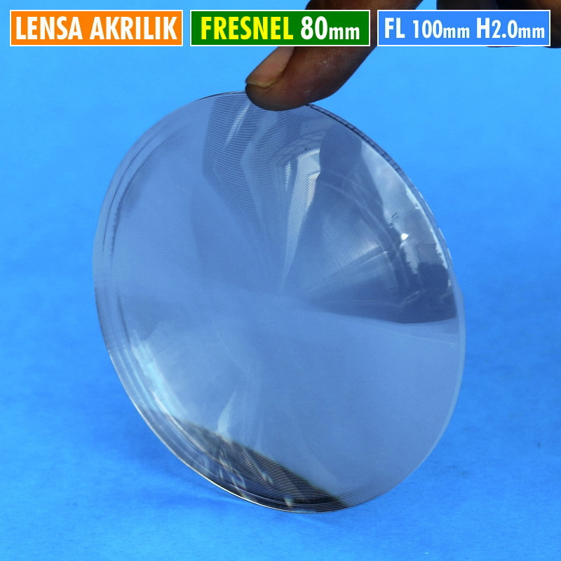 Lensa Fresnel Bulat 80mm Akrilik Tipis 2mm Ringan DIY Laser Mini Beam Super Fokus Jarak Jauh Custom 
