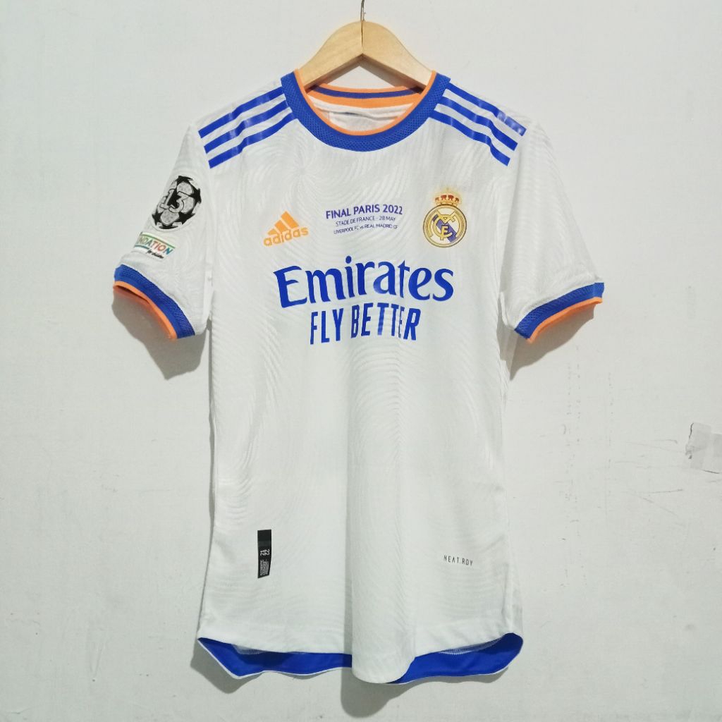 Jersey Player Issue Real Madrid Home 2021/2022 Nameset Vinicius Full Patch Champions League