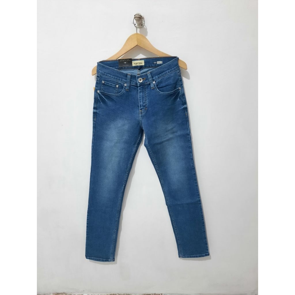 Celana Jeans Pria Brand Topten Original Warna Blue Slimfit