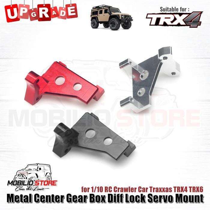 Metal Center Gear Box Diff Lock Servo Mount For Rc Traxxas Trx4 Trx6