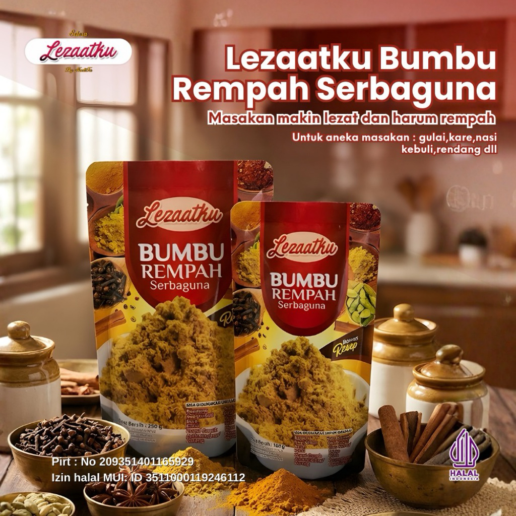 BumbuRempah  SerbagunaKebuli Gulai Kare Arab Lezaatku Makte Premium Super Harum Serbaguna 100 Gram  