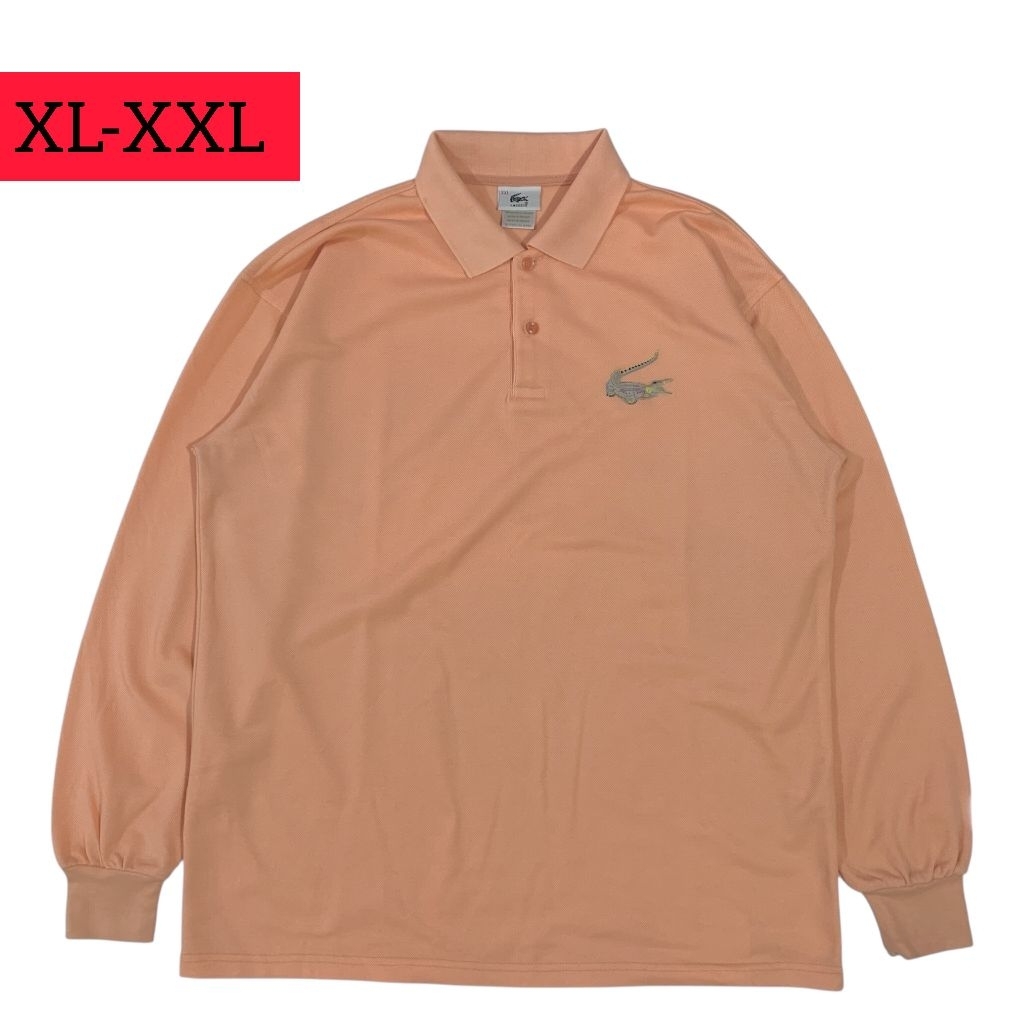 Kaos kerah lengan panjang LACOSTE big logo Made in France ( size XL - XXL )