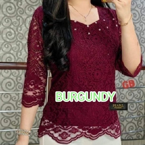 NN Kebaya Brokat Premium Model Tangan Lurus Terbaru Kebaya Brokat Formal Atasan Kebaya