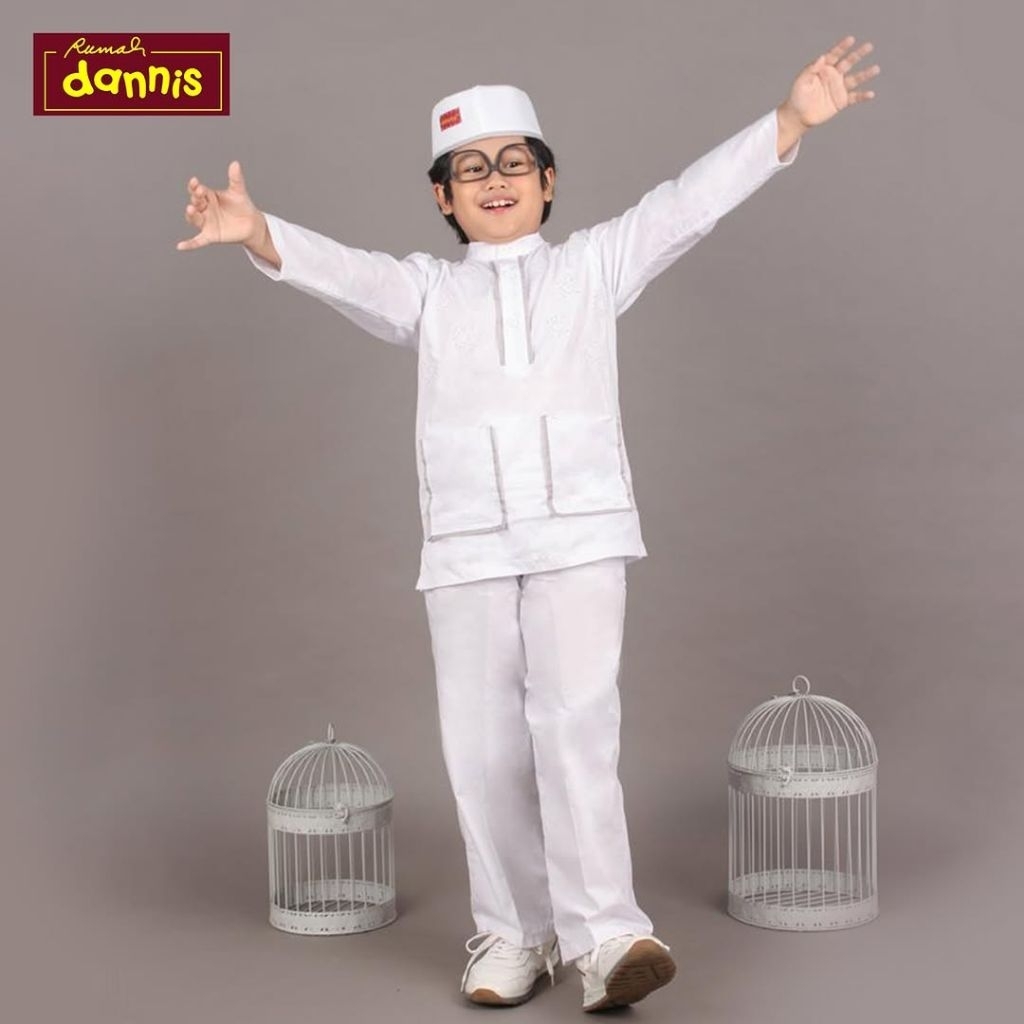Koko Anak Dannis Putih TAPL 0404IH Baju Manasik Haji Anak Laki-laki