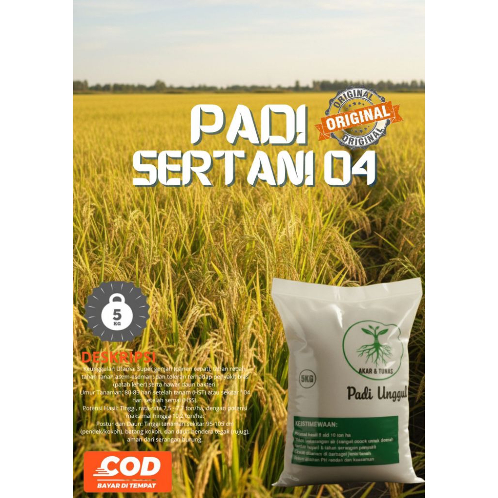 BIBIT PADI SERTANI 04 ORIGINAL